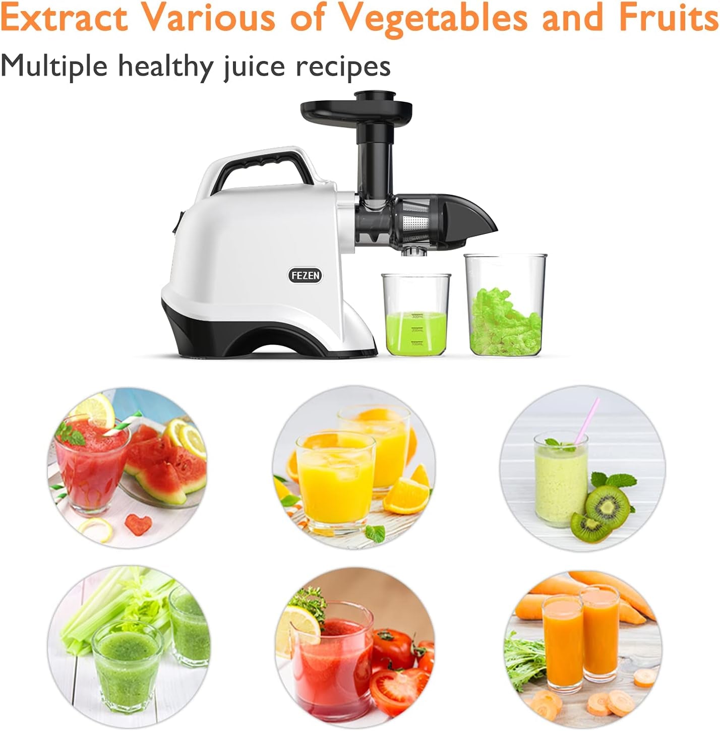High-Yield Cold Press Juicer - Masticating Style for Optimal Nutrient Benefits