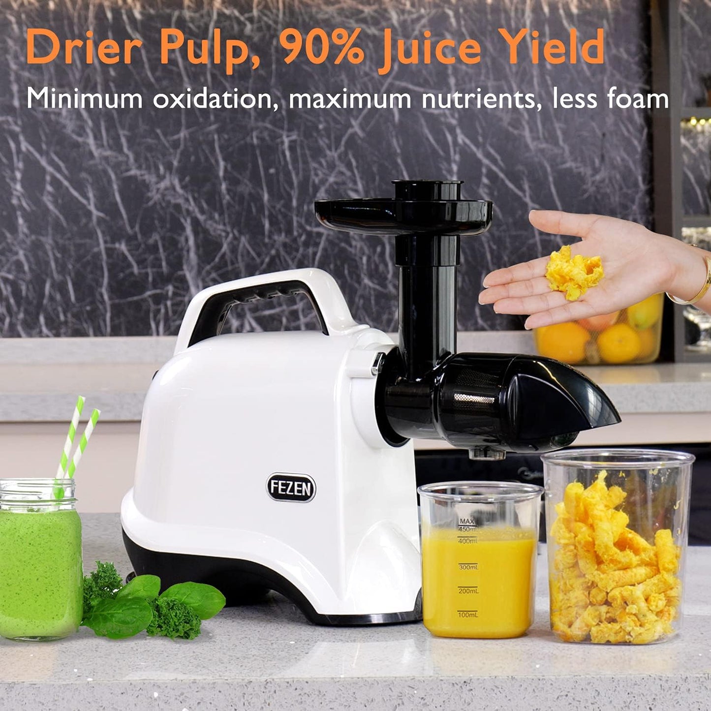 High-Yield Cold Press Juicer - Masticating Style for Optimal Nutrient Benefits