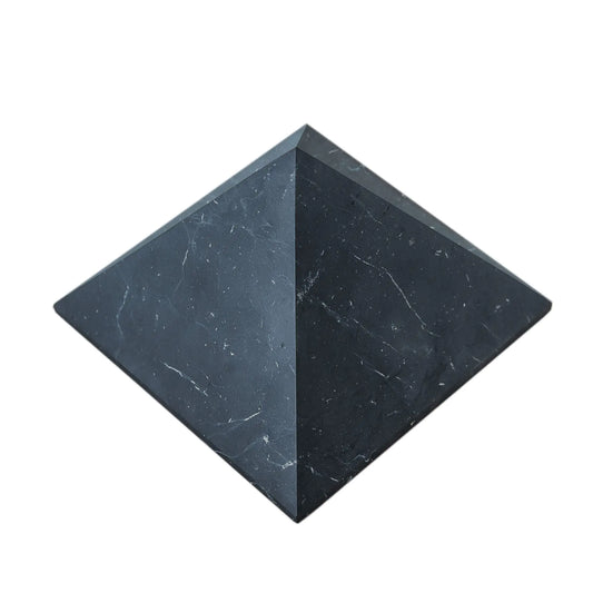 Shungite Stone Protection Pyramid 2.8" | Authentic Shungite Stones Protection Unpolished Pyramid 2.8 inches (7 cm) | Black Stone Crystal Pyramid for Whole House Protection and Meditation PN05